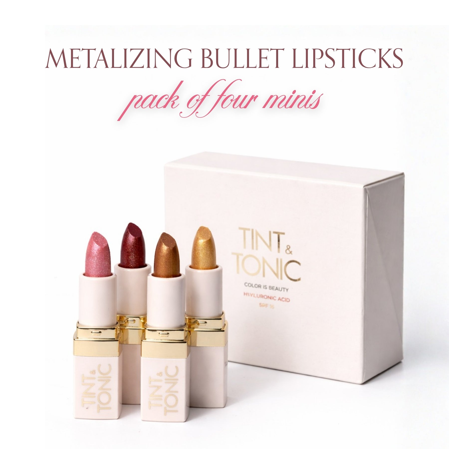 Metalizing Bullet Lipstick (Mini) – Pack of Four