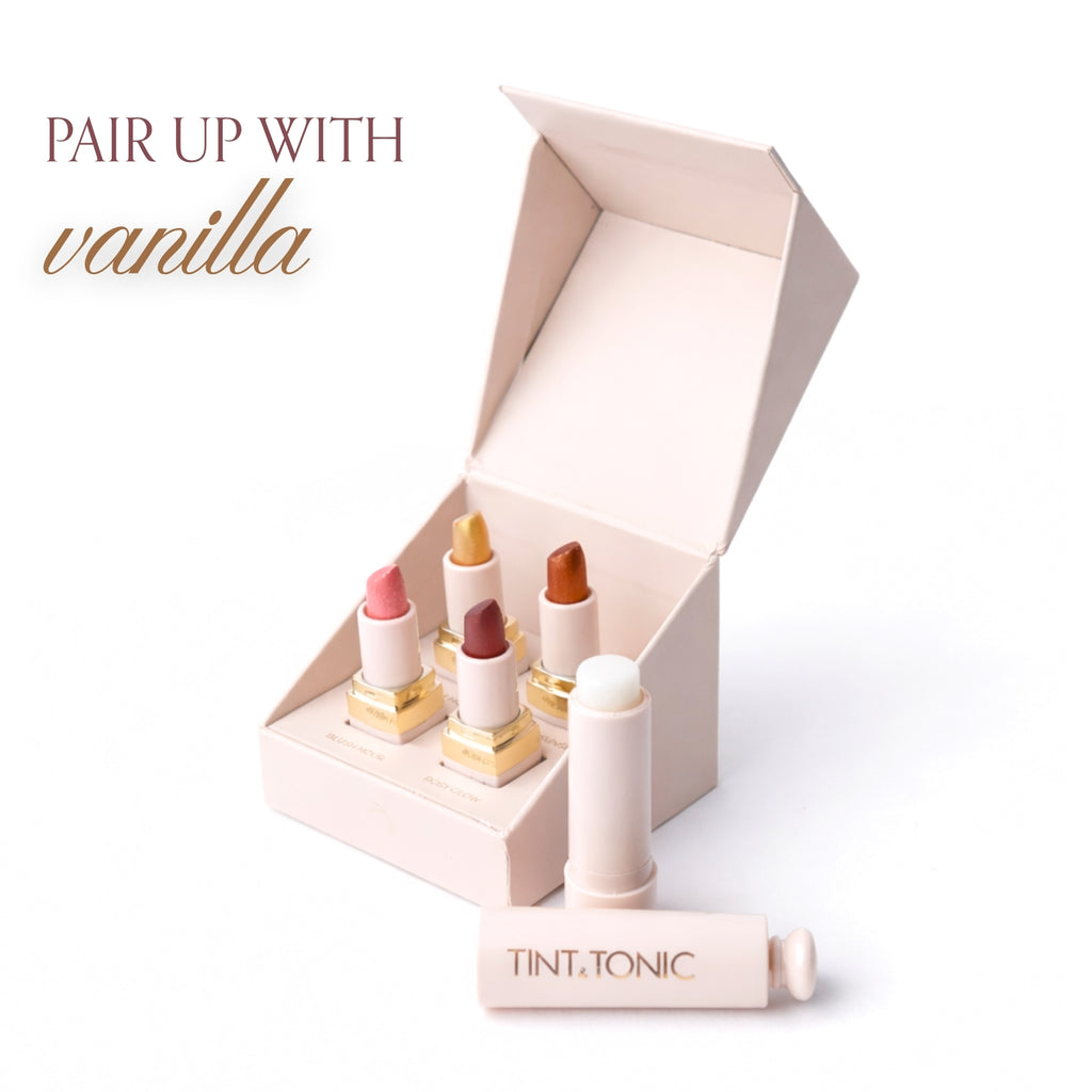 Combo 4: Metalizing Bullet Lipstick (Mini) – Pack of Four + Lip Balm