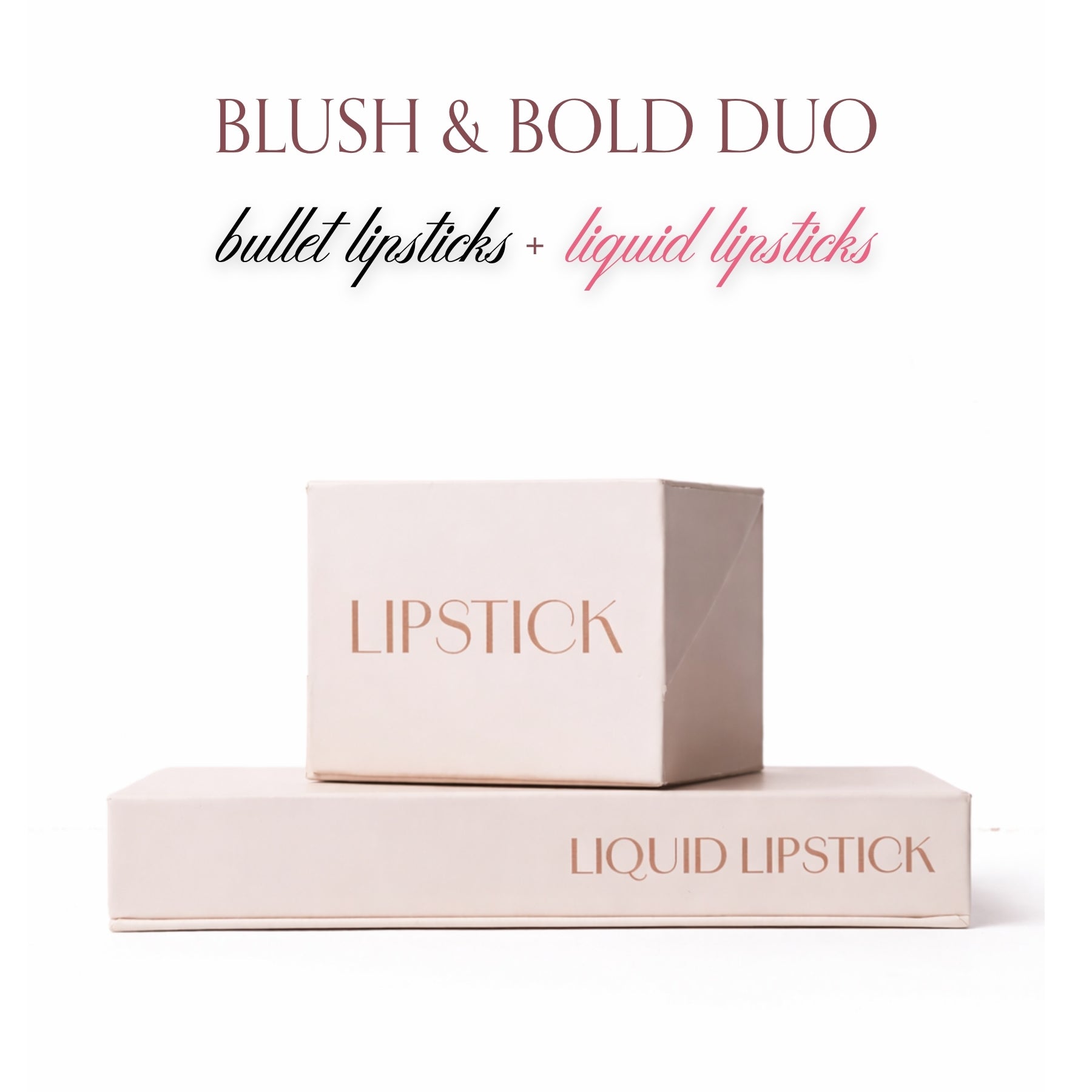 Combo 2: Metalizing Bullet Lipstick (Mini) – (Pack of Four) + Liquid Lipstick (Pack of Six)